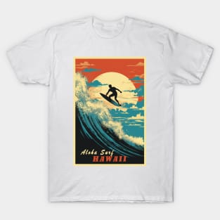 Hawaii Vintage Retro Travel Poster T-Shirt